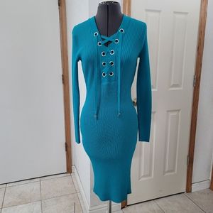 Michael Kors Teal Body Bodycon Dress